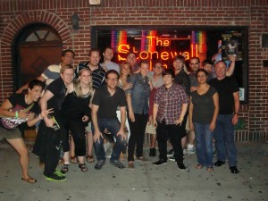 Dignity USA Young Adult Caucus in front on Stonewall Inn, NYC, July 2012.