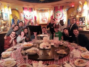 On Easter Sunday, by providence, we got the Pope Table at Bucca di Beppo after Mass!